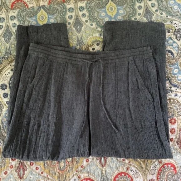 Purejill blue linen blend drawstrings pants L - Picture 10 of 11